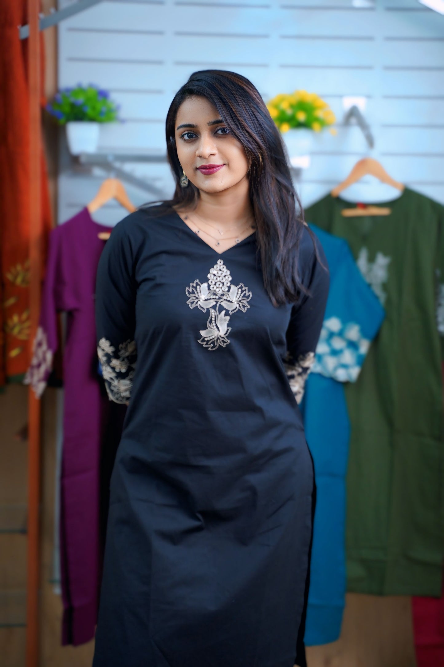 Women Dabu Cotton Coord Set with Embroidery | Daily & Work Wear-LB0022