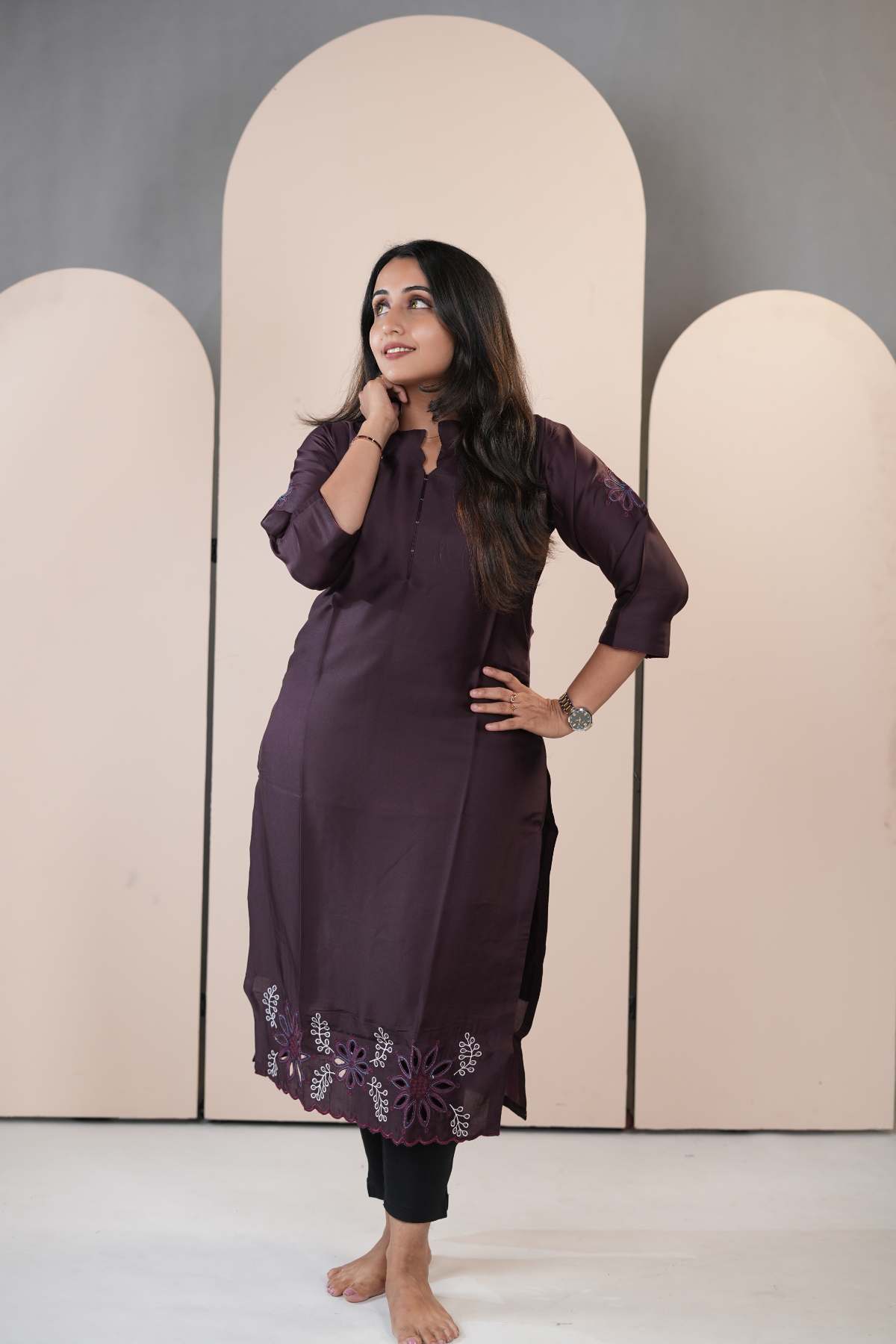 Scallop Neck Kurti – LB008