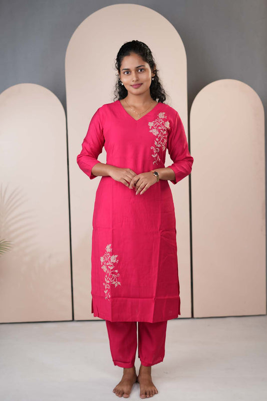 Silk Embroidered Co-ord – LB007