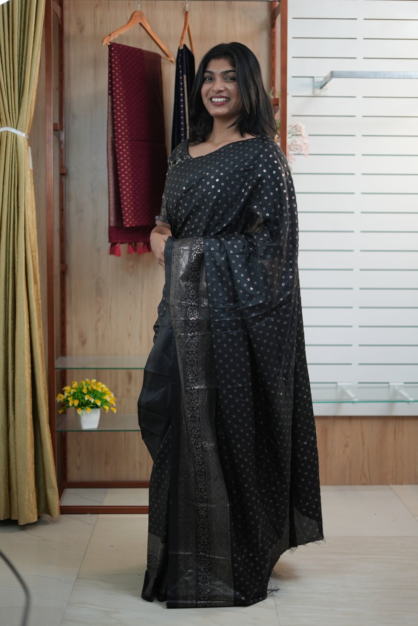 Women Kashmiri Silk Saree with Foil Print | Daily Wear-LB0026