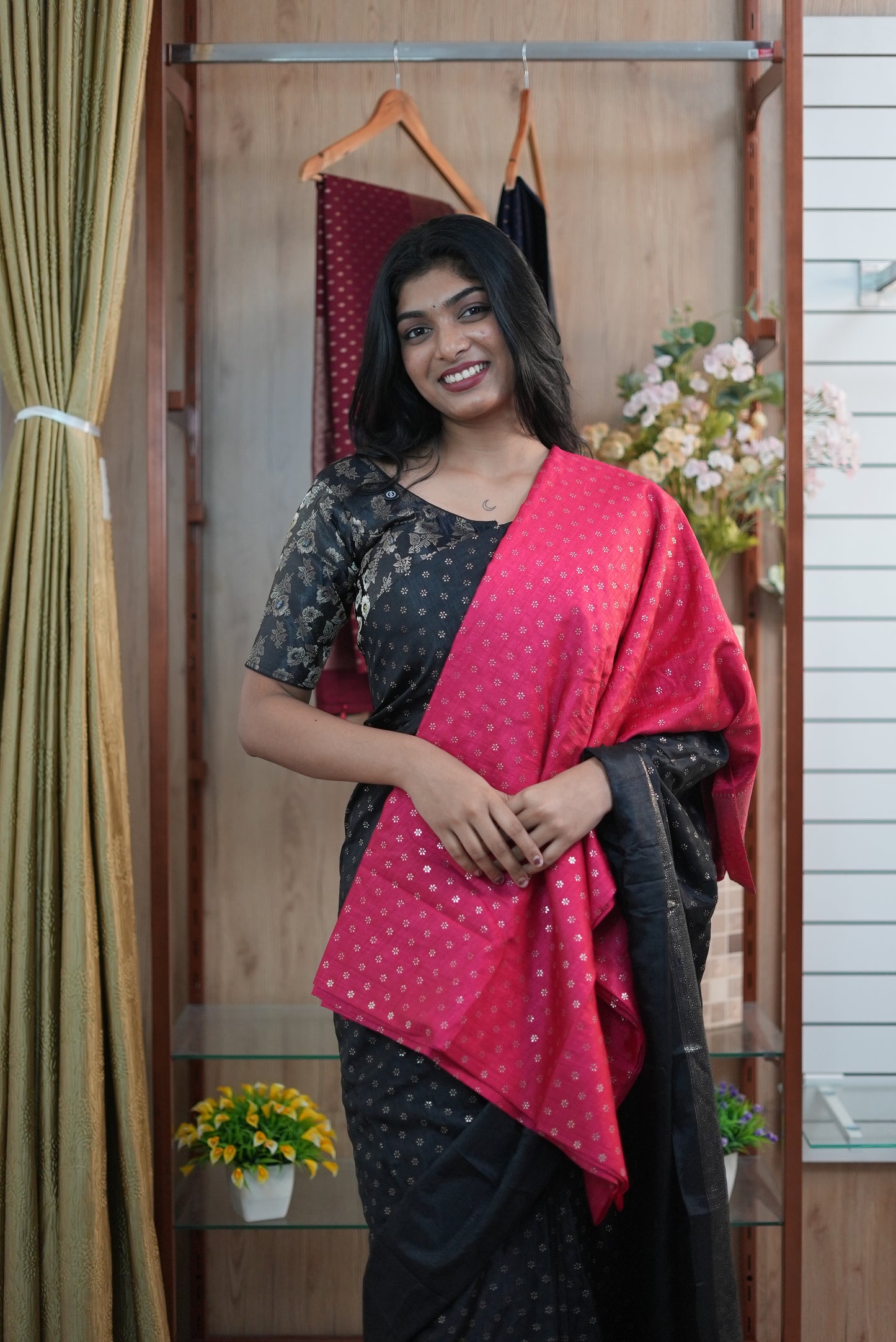 Women Kashmiri Silk Saree with Foil Print | Daily Wear-LB0026