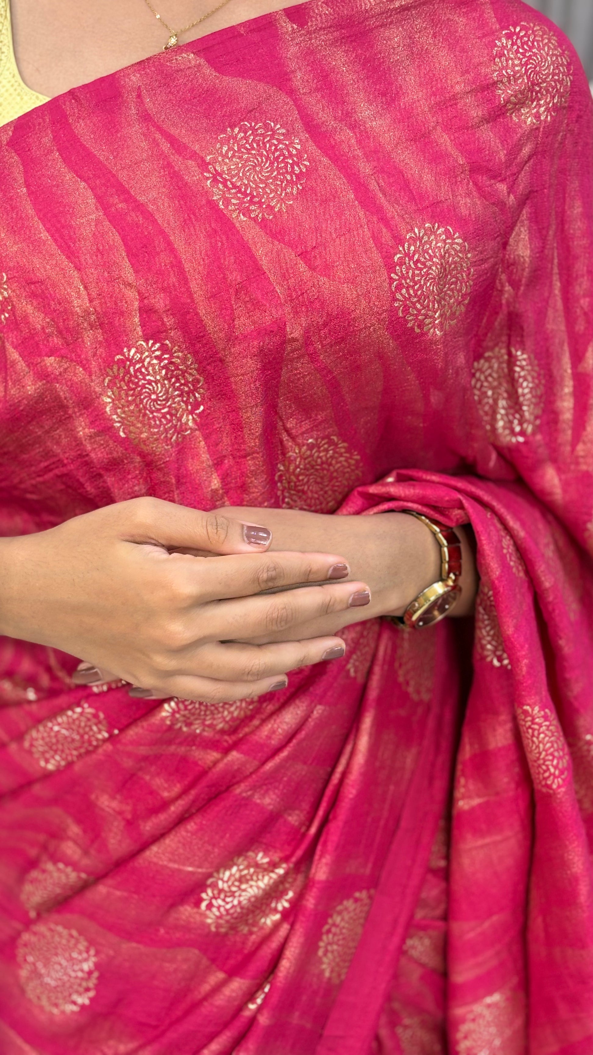 lightweight pink badri silk saree for festive wear