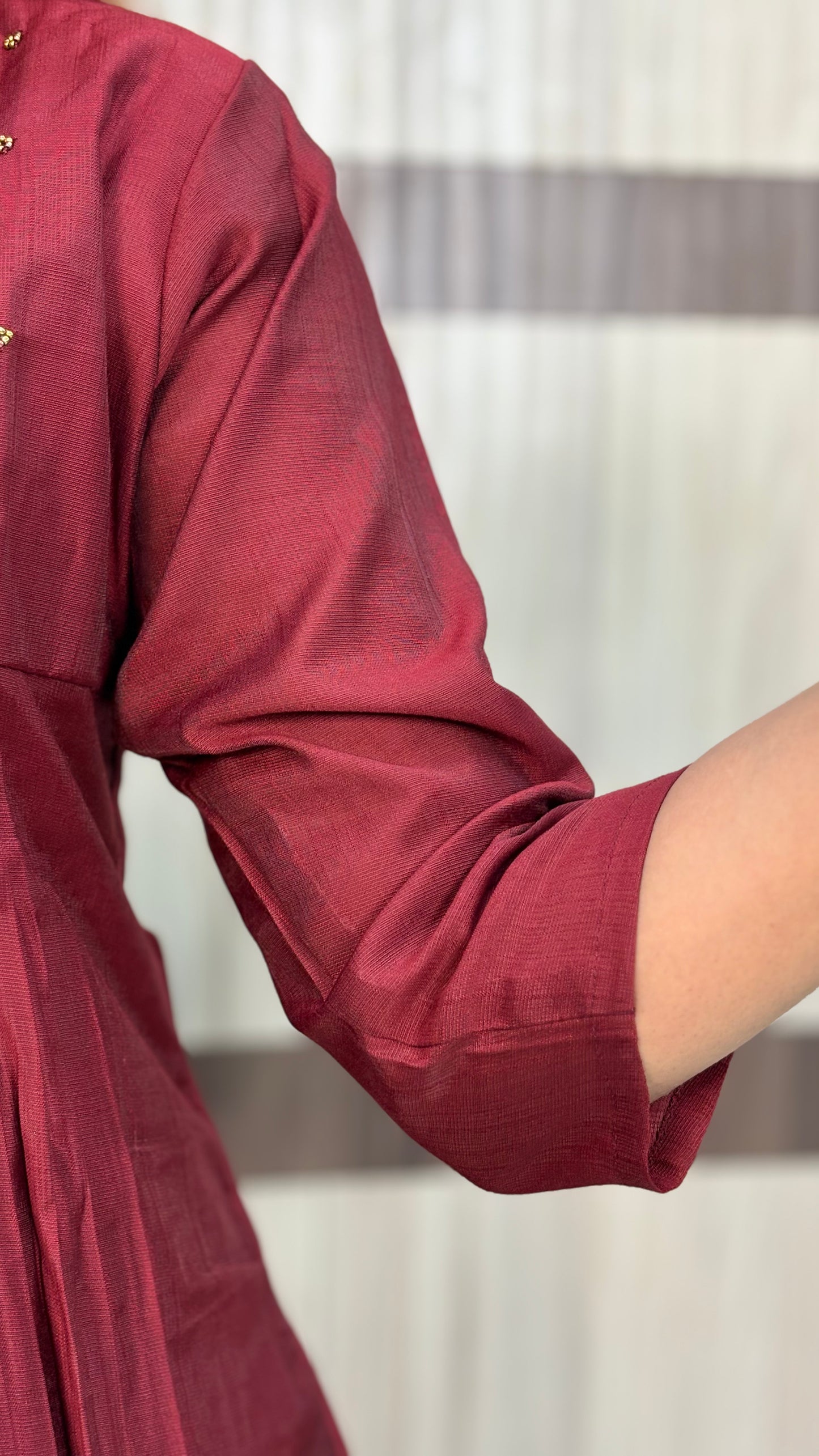 Premium Vertican Silk Coord Set with Beads Work – LB0017